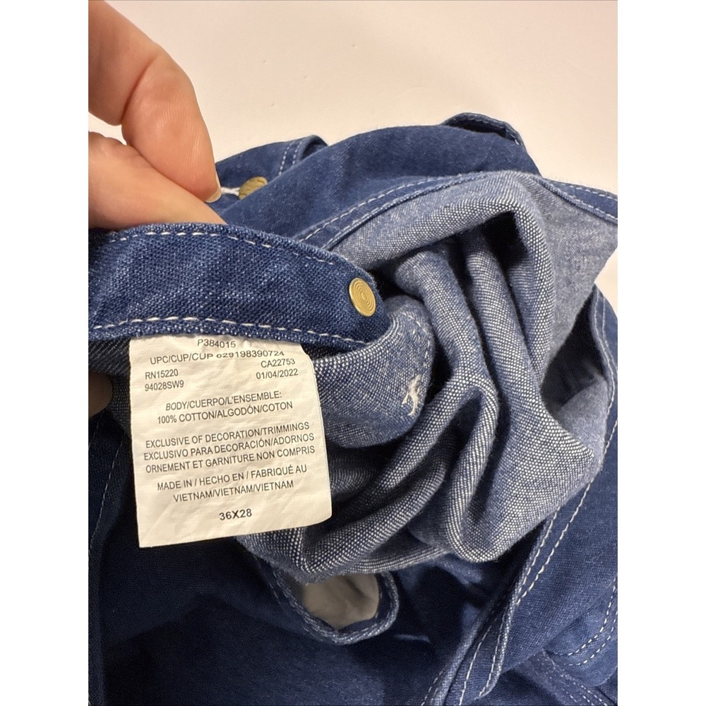 Big Smith Denim Bib Overalls Carpenter Workwear Jeans Blue Mens 38x28 Outdoor U1 - Picture 4 of 4